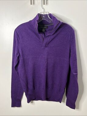 Banana Republic Purple Zip Mock-Neck Sweater